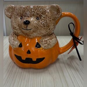 TEDDY BEAR In A PUMPKIN Halloween/ Fall Mug